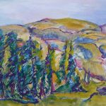 hills and trees, chroma artist colour 1993 40x48cm